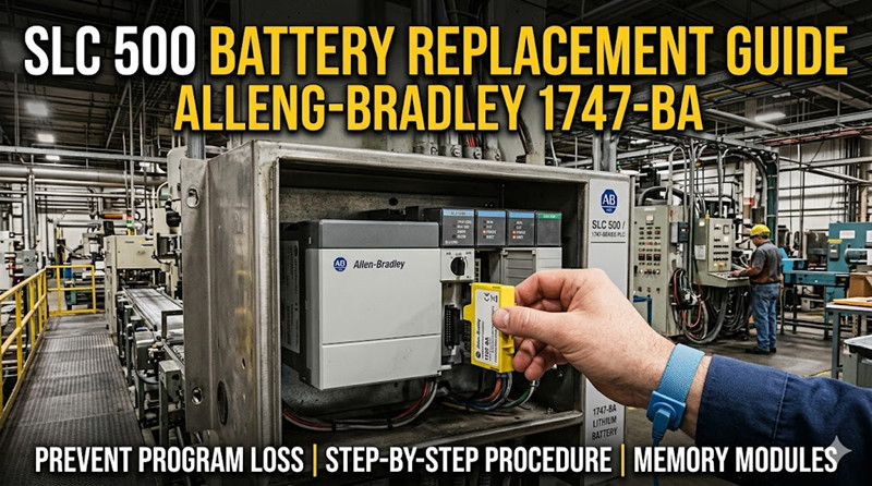 Allen-Bradley SLC 500: Panduan Penggantian Bateri, Sandaran Program & Alat Ganti